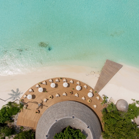 Restaurant eines Luxushotel von oben