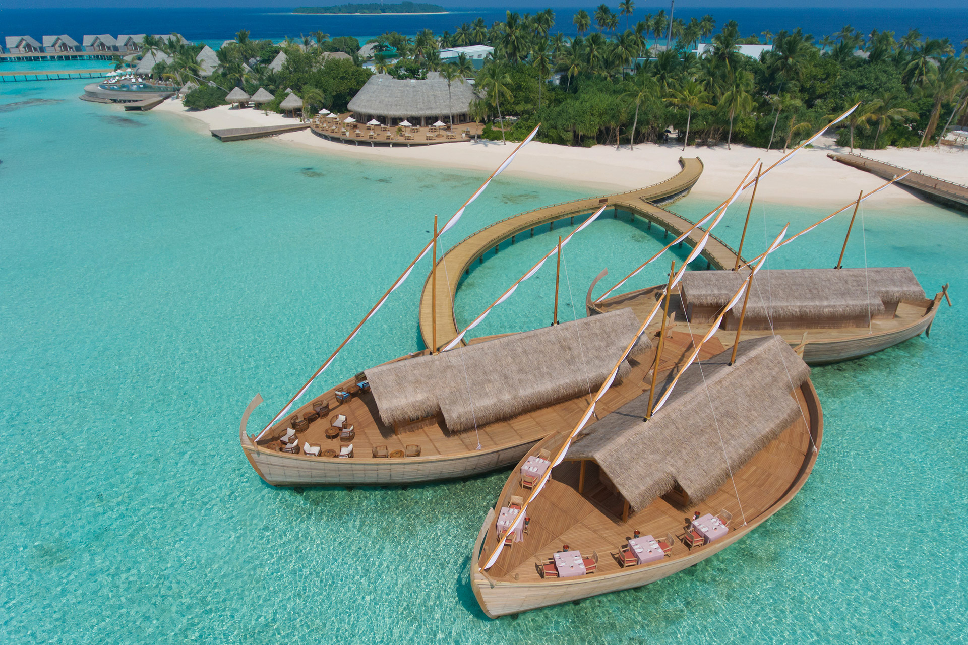 Als Restaurant inszenierte maledivische Restaurants